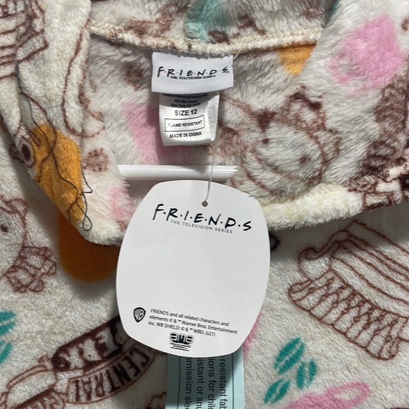 WARNER BROS Girls' Friends Pull Over Hooded Dorm Sleepwear Night Gown - Picture 2 of 6